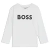 Kids’ long-sleeved contrast-logo T-shirt in cotton