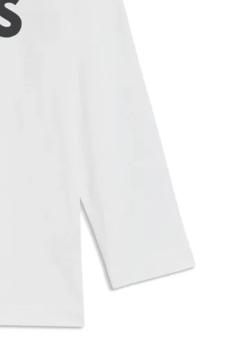 Kids’ long-sleeved contrast-logo T-shirt in cotton