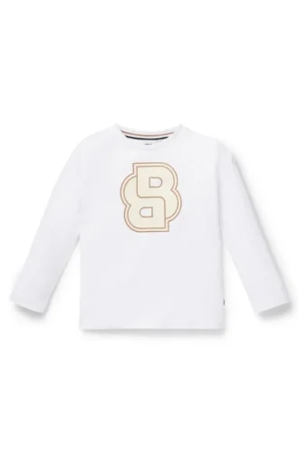 Kids’ long-sleeved cotton T-shirt with Double B monogram