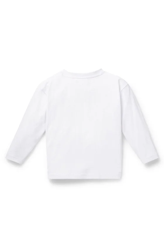 Kids’ long-sleeved cotton T-shirt with glitter-effect logo Kids’ long-sleeved cotton T-shirt with glitter-effect logo