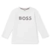 Kids’ long-sleeved cotton T-shirt with silicone-dot logo