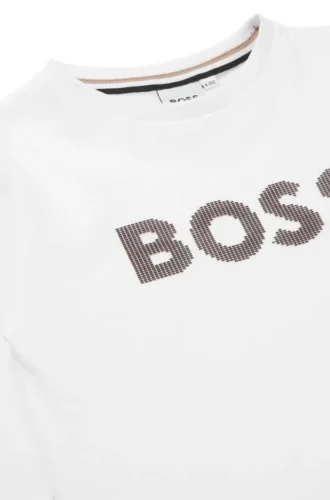 Kids’ long-sleeved cotton T-shirt with silicone-dot logo