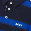 Kids’ long-sleeved polo shirt with stripes and logo