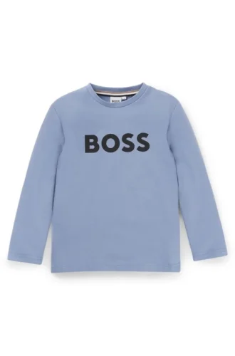 Kids’ long-sleeved T-shirt in cotton with logo print
