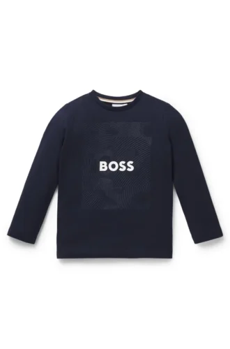 Kids’ long-sleeved T-shirt in cotton with signature artwork