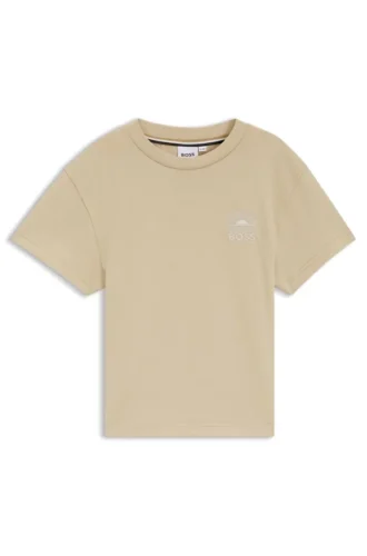Kids’ loose-fit cotton T-shirt with logo artwork