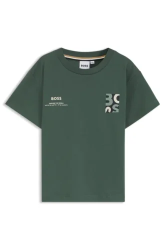 Kids’ loose-fit cotton T-shirt with logo artwork
