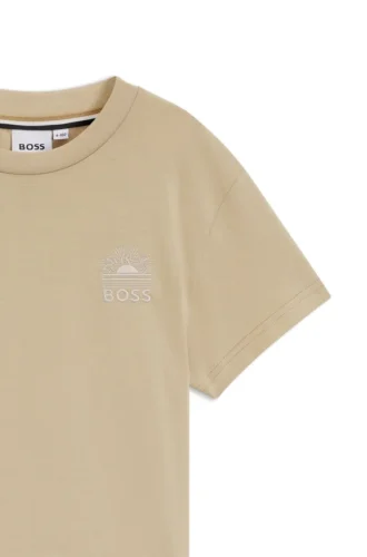 Kids’ loose-fit cotton T-shirt with logo artwork