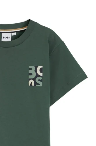 Kids’ loose-fit cotton T-shirt with logo artwork