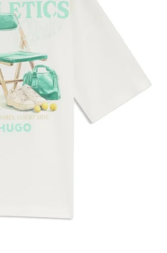 Kids’ loose-fit cotton T-shirt with sports graphic