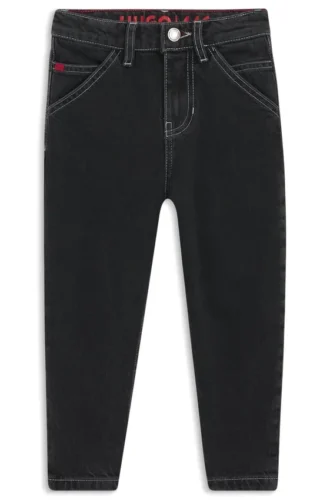 Kids’ loose-fit jeans in black denim