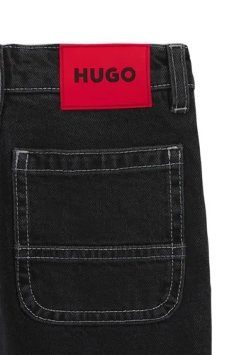 Kids’ loose-fit jeans in black denim