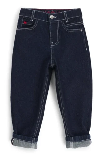 Kids’ loose-fit jeans in blue rinse-washed denim