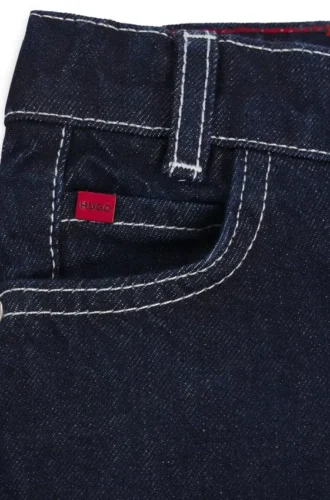 Kids’ loose-fit jeans in blue rinse-washed denim