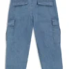 Kids’ loose-fit jeans in blue ripstop denim