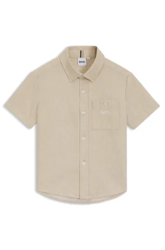 Kids’ loose-fit shirt in linen and cotton