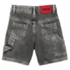 Kids’ loose-fit shorts in black denim Kids’ loose-fit shorts in black denim