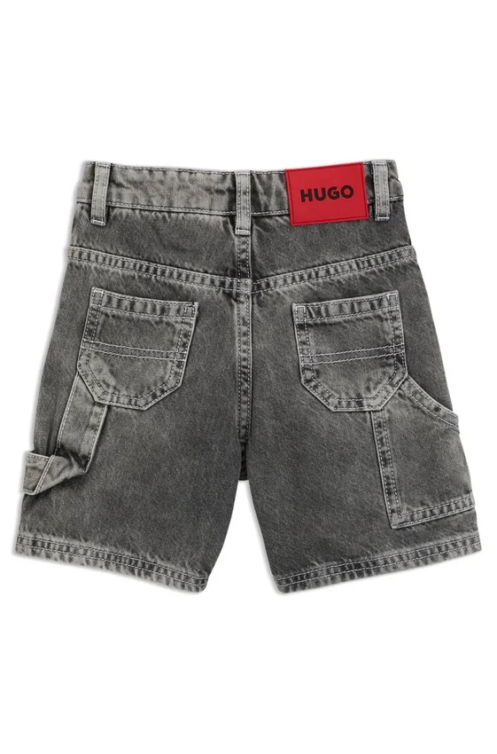 Kids’ loose-fit shorts in black denim Kids’ loose-fit shorts in black denim