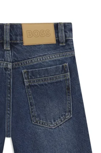 Kids’ loose-fit shorts in blue cotton denim
