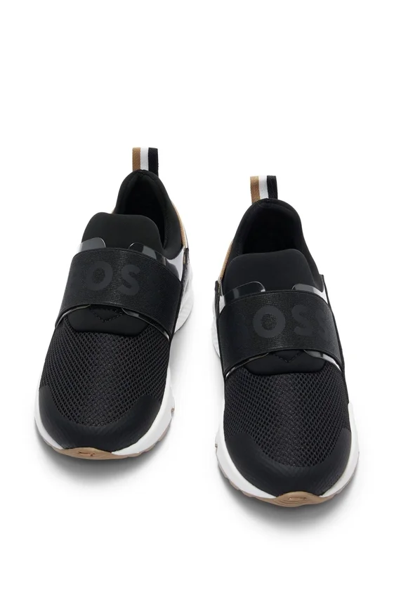 Kids’ mixed-material trainers with branded elastic Kids’ mixed-material trainers with branded elastic