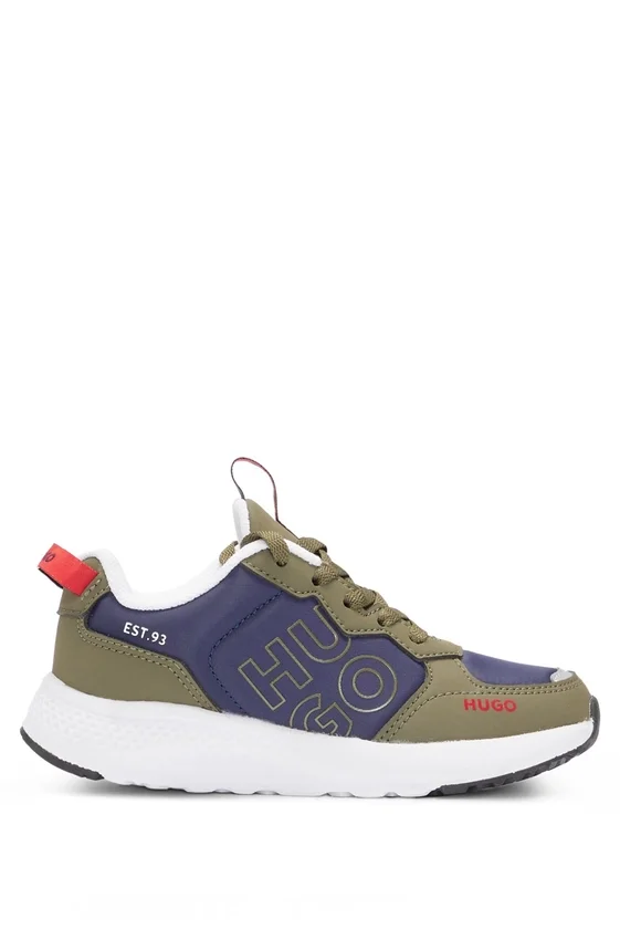 Kids’ mixed-material trainers with faux leather Kids’ mixed-material trainers with faux leather