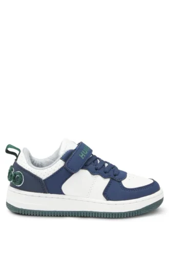 Kids’ mixed-material trainers with mesh tongue