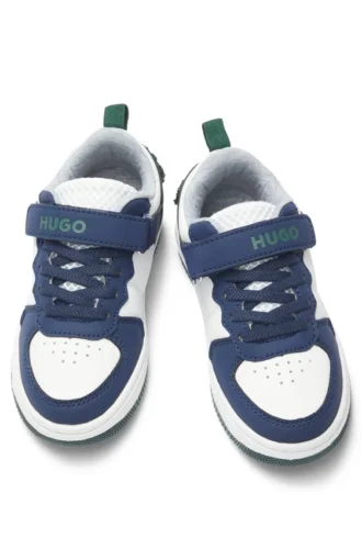 Kids’ mixed-material trainers with mesh tongue