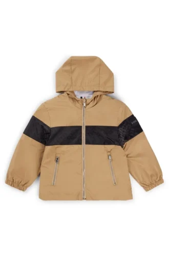 Kids’ monogram-band windbreaker with waterproof finish