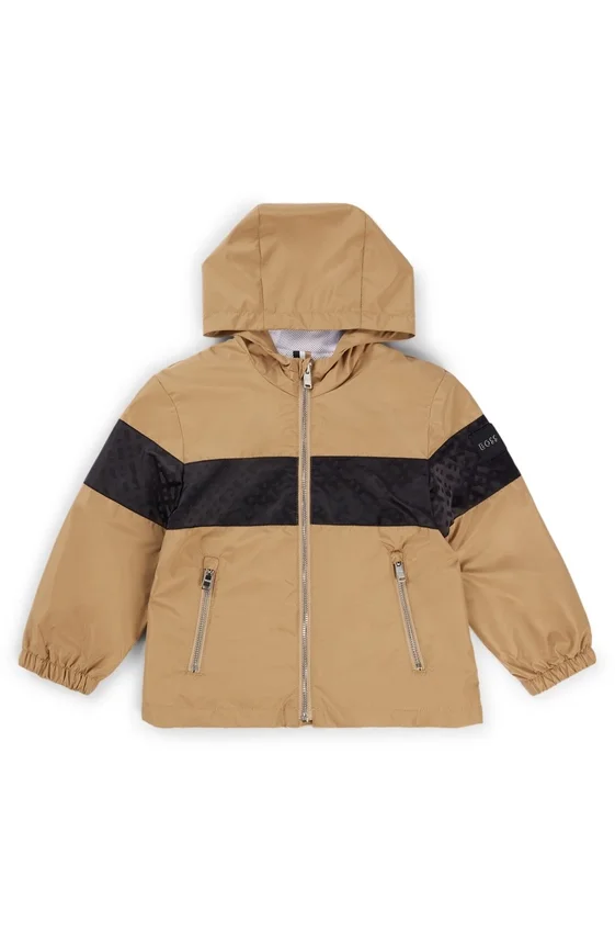 Kids’ monogram-band windbreaker with waterproof finish Kids’ monogram-band windbreaker with waterproof finish