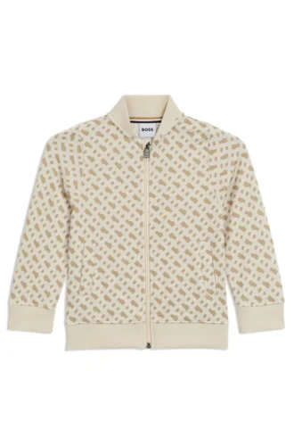 Kids’ monogram-print jacket with zip front