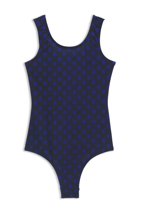 Kids’ monogram swimsuit with low-cut back Kids’ monogram swimsuit with low-cut back