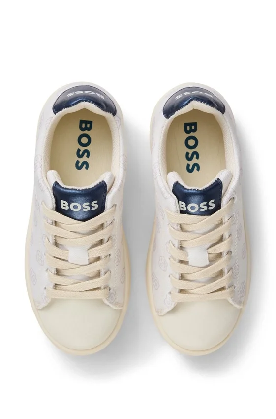 Kids’ monogram trainers with faux leather Kids’ monogram trainers with faux leather