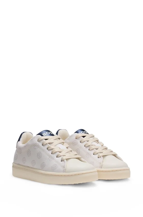 Kids’ monogram trainers with faux leather Kids’ monogram trainers with faux leather