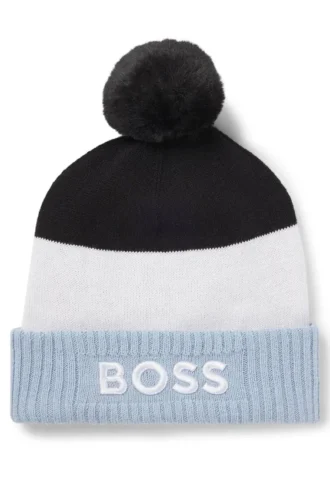 Kids’ multicolored beanie hat with pom pom