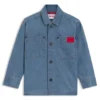 Kids’ overshirt in blue cotton denim