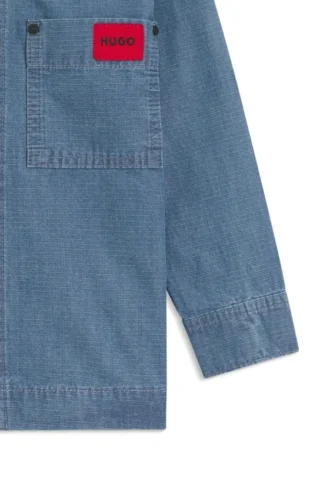 Kids’ overshirt in blue cotton denim