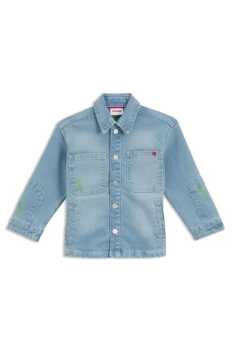 Kids’ overshirt in blue denim