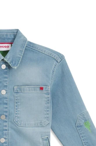 Kids’ overshirt in blue denim