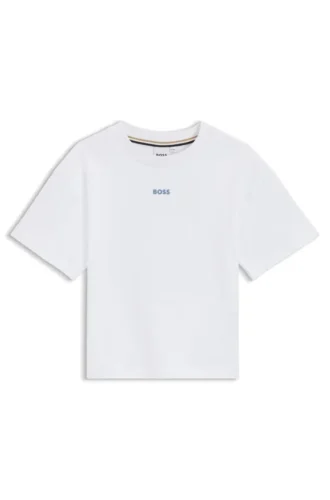Kids’ oversized-fit cotton T-shirt with back logo graphic