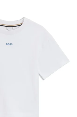Kids’ oversized-fit cotton T-shirt with back logo graphic