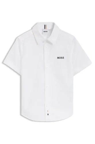 Kids’ Oxford cotton shirt with embroidered logo