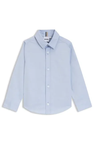 Kids’ Oxford-cotton shirt with logo embroidery