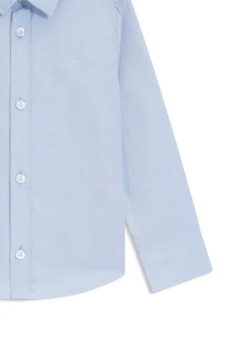 Kids’ Oxford-cotton shirt with logo embroidery