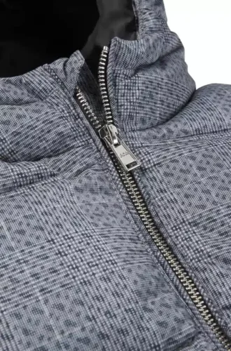 Kids’ padded jacket with all-over checks and monograms