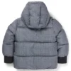 Kids’ padded jacket with all-over checks and monograms