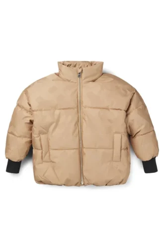 Kids’ padded jacket with all-over monograms