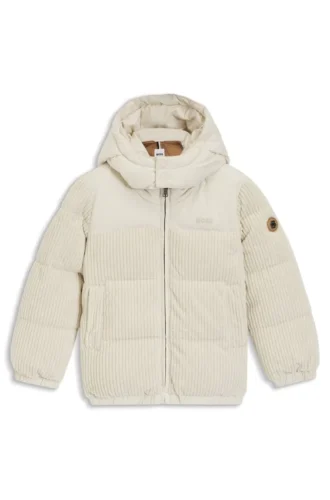 Kids’ padded jacket with corduroy details