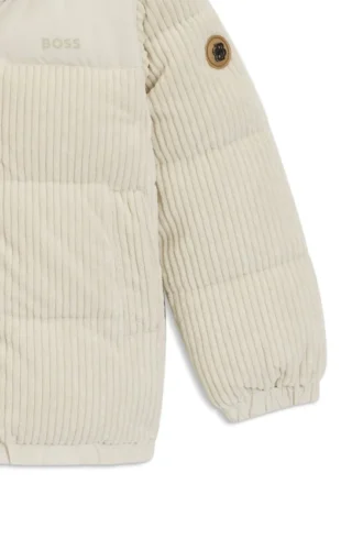 Kids’ padded jacket with corduroy details