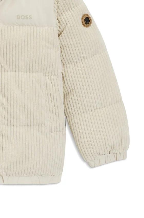Kids’ padded jacket with corduroy details Kids’ padded jacket with corduroy details