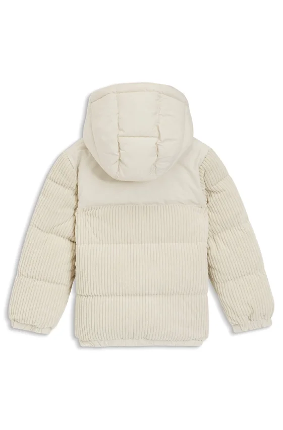 Kids’ padded jacket with corduroy details Kids’ padded jacket with corduroy details